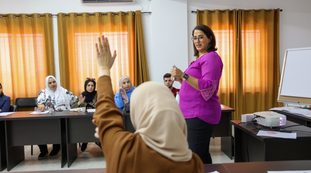 Women during training in Palestine