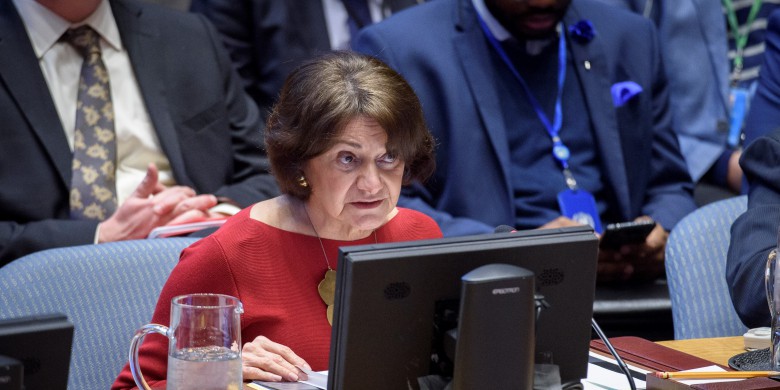 Rosemary DiCarlo, Under-Secretary-General for Political and Peacebuilding Affairs, addresses the Security Council meeting on the impacts of climate-related disasters on international peace and security.