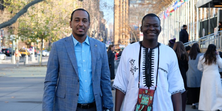 Ahmed (on the left) with Salissou, a GPPAC member from Niger