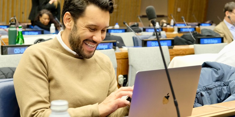 Luis at the second CSO-UN Dialogue on Peacebuilding