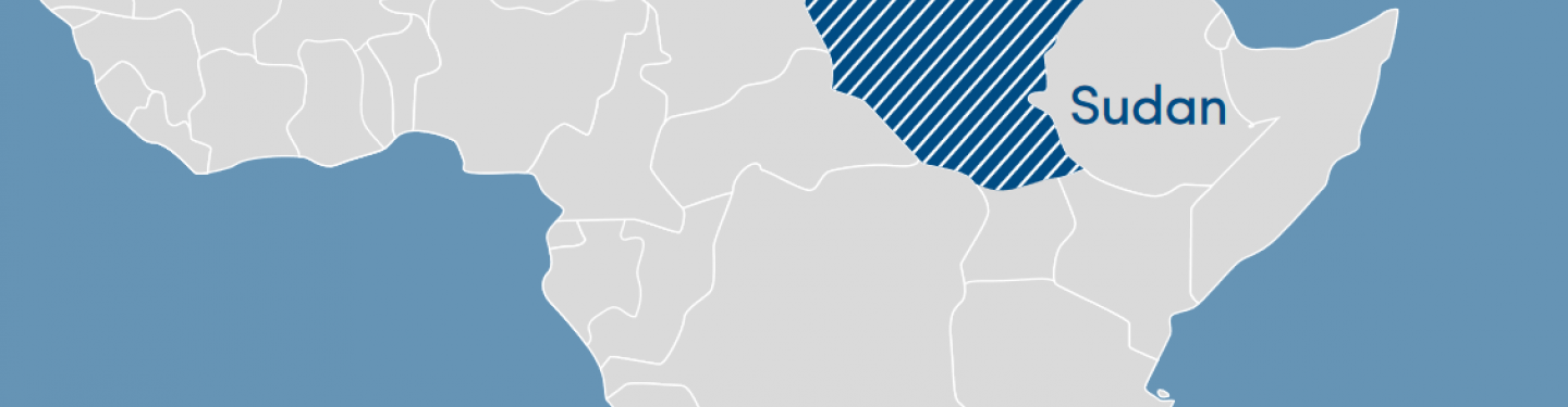 Map of Africa with Sudan highlighted