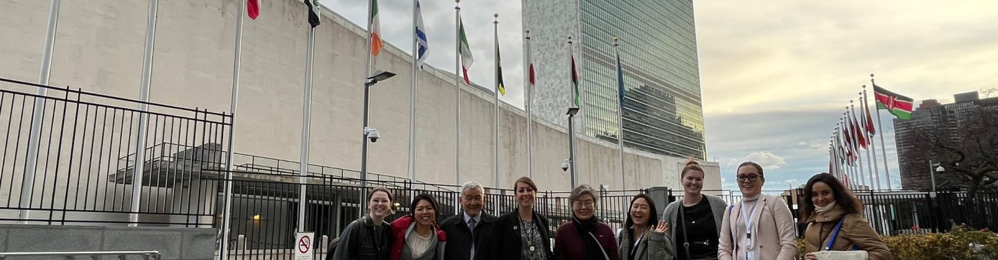 GPPAC NEA delegation standing in front of the UN HQ