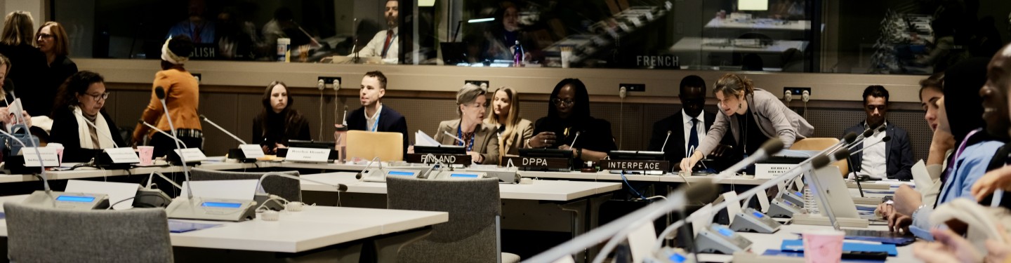 inside a conference room at the UN