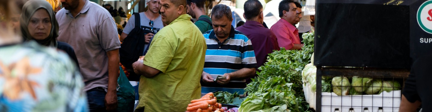 people on a market in Jordan