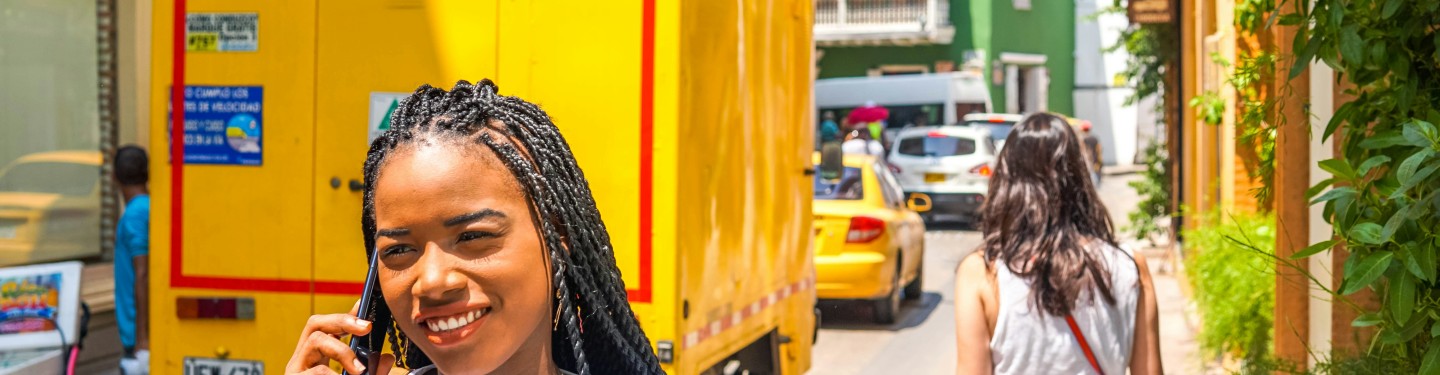 Young woman on the streets of Colombia