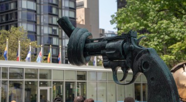 Twisted Gun in front of UN HQ
