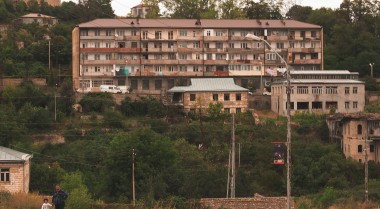 An apartment block in Shushi, a town located in Artsakh