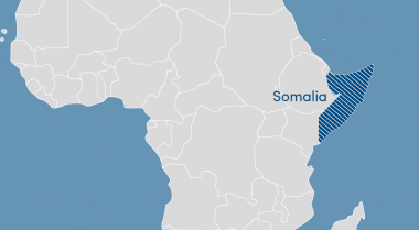 Map of Africa with Somalia highlighted