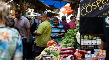 people on a market in Jordan