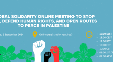Global Solidarity Online Meeting to Stop War, Defend Human Rights, and Open Routes to Peace in Palestine