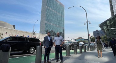 GPPAC memebrs from LAC in front of the UN HQ