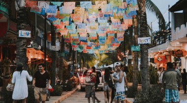 Photo of people walking on a street