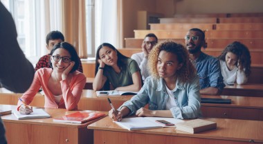 Image of college students in class